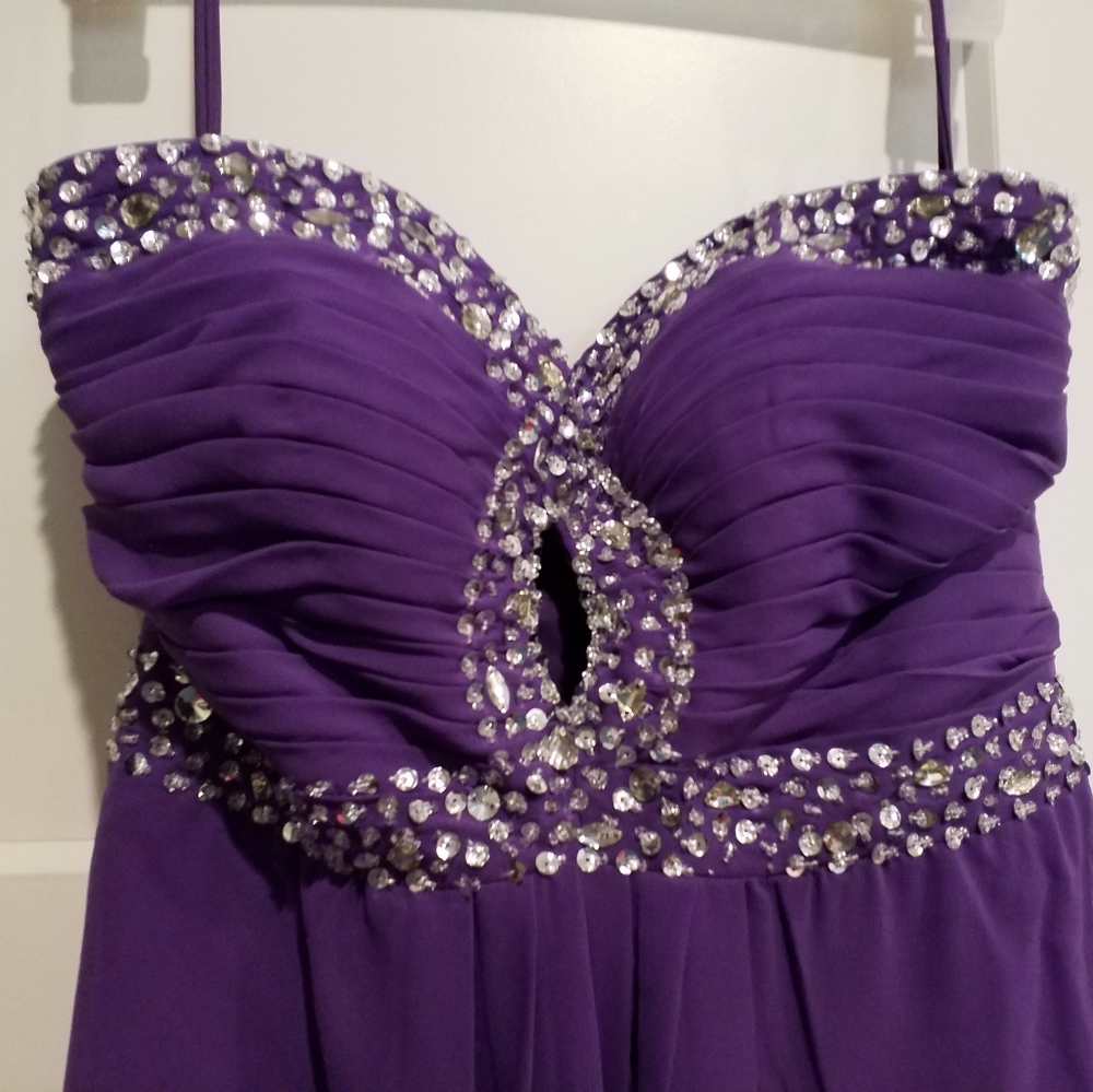 Bling Purple Formal Prom Dress